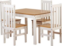 Seconique Ludlow 1+4 Dining Set in White - thumbnail 4