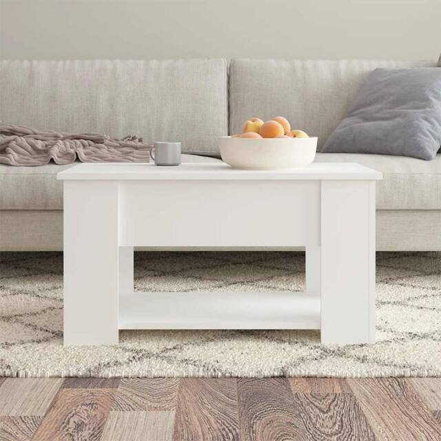 Berkfield Home Modern Coffee Table White 79x49x41 cm Engineered Wood - Size: 79 x 49 x 41 cm - image 1