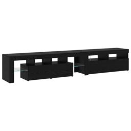 Berkfield Home TV Cabinets 2 pcs with LED Lights Black Oak Engineered Wood - thumbnail 8