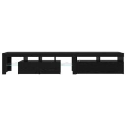 Berkfield Home TV Cabinets 2 pcs with LED Lights Black Oak Engineered Wood - thumbnail 9