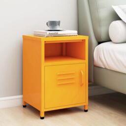 Berkfield Home Nightstand Mustard Yellow 35x35x51 cm Steel - Size: 35 x 35 x 51 cm