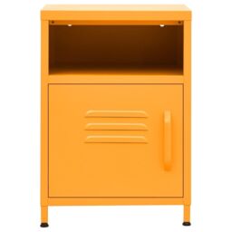 Berkfield Home Nightstand Mustard Yellow 35x35x51 cm Steel - Size: 35 x 35 x 51 cm - thumbnail 3