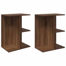 Berkfield Home Elegant Bedside Tables 2 pcs Brown Oak 46.5x29x61 cm Engineered Wood - thumbnail 3