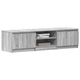 Berkfield Home TV Cabinet Grey Sonoma 140x40x35.5 cm Engineered Wood - thumbnail 4