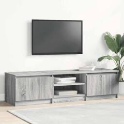 Berkfield Home TV Cabinet Grey Sonoma 140x40x35.5 cm Engineered Wood - thumbnail 2