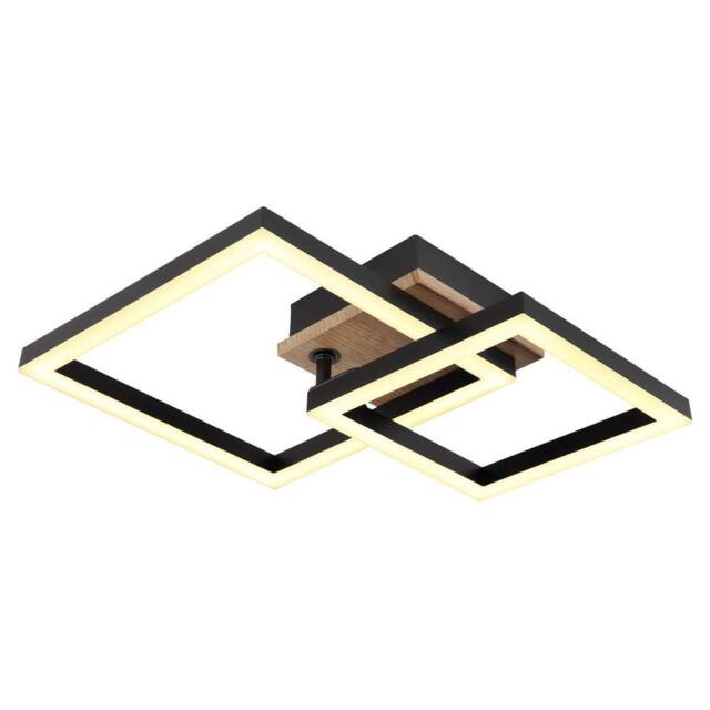 Netlighting Bard Integrated LED Semi Flush Ceiling Light Matt Black 2x LED 3000K - image 1