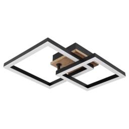 Netlighting Bard Integrated LED Semi Flush Ceiling Light Matt Black 2x LED 3000K - thumbnail 2