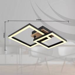 Netlighting Bard Integrated LED Semi Flush Ceiling Light Matt Black 2x LED 3000K - thumbnail 6