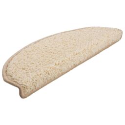Berkfield Home Carpet Stair Treads 15 pcs Cream 65x21x4 cm - Size: Medium - thumbnail 3