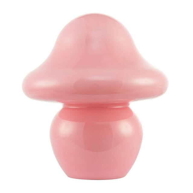 Happy Homewares Soft Blush Pink Mushroom Table Lamp with Curvy Head & Round Base - image 1