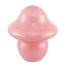 Happy Homewares Soft Blush Pink Mushroom Table Lamp with Curvy Head & Round Base - thumbnail 5