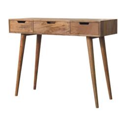 Wyld Haus Saint Paul de Vence Oak Mango Wood Dressing Table 3 Drawers in Brown - thumbnail 4
