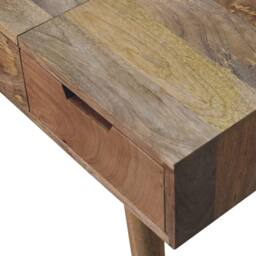 Wyld Haus Saint Paul de Vence Oak Mango Wood Dressing Table 3 Drawers in Brown - thumbnail 6