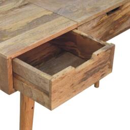 Wyld Haus Saint Paul de Vence Oak Mango Wood Dressing Table 3 Drawers in Brown - thumbnail 8