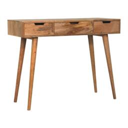 Wyld Haus Saint Paul de Vence Oak Mango Wood Dressing Table 3 Drawers in Brown - thumbnail 3
