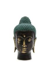 KDMD Small Antique Brass Buddha Head - Peaceful Decorative Accent in Bronze