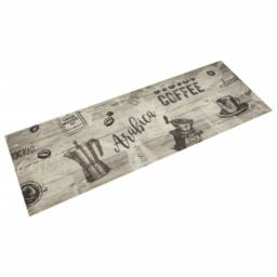 Berkfield Home Kitchen Rug Washable Coffee Grey 60x180 cm Velvet - thumbnail 2