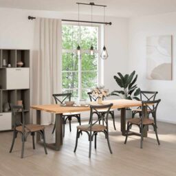 Berkfield Home Dining Table Legs T-Shaped¬†2 pcs Natural Steel 70x35x(72-73) cm Steel - thumbnail 2