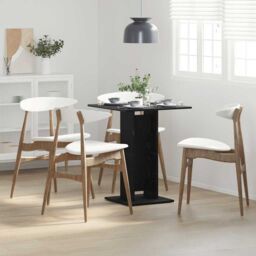 Berkfield Home Bistro Table Black Oak 60x60x75 cm Engineered Wood - Size: 60 x 60 x 75 cm - thumbnail 1