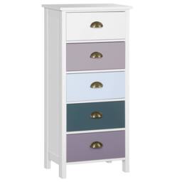 Wyld Haus Sanido Slim 5 Drawer Chest Blue Multicolour in Light Blue - thumbnail 2
