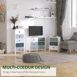 Wyld Haus Sanido Slim 5 Drawer Chest Blue Multicolour in Light Blue - thumbnail 5