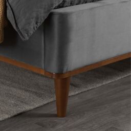 Birlea Double Bed Frame Grey Nicola Velvet Fabric 4FT6 135cm in Dark Grey - thumbnail 4