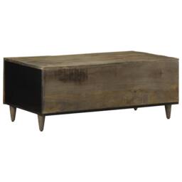 Berkfield Home Beautiful Coffee Table Light Grey 100x54x40 cm Solid Wood Mango - Size: 100 x 54 x 40 cm - thumbnail 5