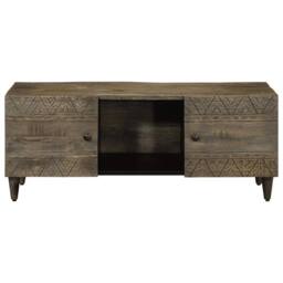 Berkfield Home Beautiful Coffee Table Light Grey 100x54x40 cm Solid Wood Mango - Size: 100 x 54 x 40 cm - thumbnail 3