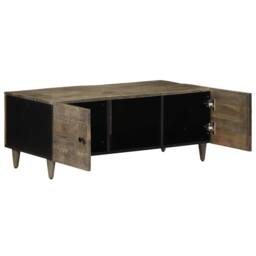 Berkfield Home Beautiful Coffee Table Light Grey 100x54x40 cm Solid Wood Mango - Size: 100 x 54 x 40 cm - thumbnail 1