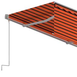 Berkfield Home Manual Retractable Awning with Blind 4x3m Orange&Brown - thumbnail 5