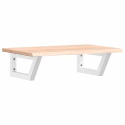 Berkfield Home Basin Shelf Wall Mounted Steel & Solid Wood Oak in Brown - thumbnail 2