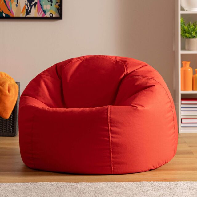 icon Classic Indoor Outdoor Bean Bag Yellow Bean Bag Chair in Red - image 1