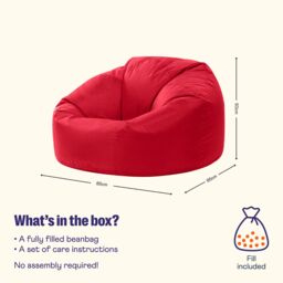 icon Classic Indoor Outdoor Bean Bag Yellow Bean Bag Chair in Red - thumbnail 6