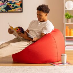 icon Classic Indoor Outdoor Bean Bag Yellow Bean Bag Chair in Red - thumbnail 5