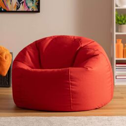 icon Classic Indoor Outdoor Bean Bag Yellow Bean Bag Chair in Red - thumbnail 1