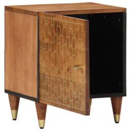 Berkfield Home Bedside Cabinets 2 pcs 40x33x46 cm Solid Wood Mango in Brown - Size: 40 x 33 x 46 cm - thumbnail 3