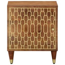 Berkfield Home Bedside Cabinets 2 pcs 40x33x46 cm Solid Wood Mango in Brown - Size: 40 x 33 x 46 cm - thumbnail 2