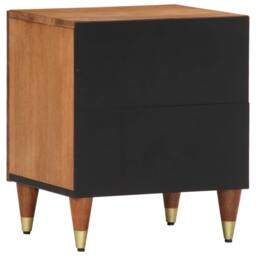 Berkfield Home Bedside Cabinets 2 pcs 40x33x46 cm Solid Wood Mango in Brown - Size: 40 x 33 x 46 cm - thumbnail 5