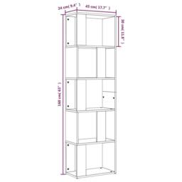 Berkfield Home Classic Book Cabinet Smoked Oak 45x24x160 cm Engineered Wood in Brown - Size: 45 x 24 x 160 cm - thumbnail 8