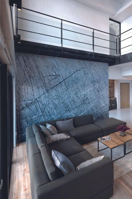 Origin Murals Scratched Metal Grey Matt Smooth Paste the Wall Mural 350cm wide x 280cm high - Size: W350 cm x H280 cm - image 1