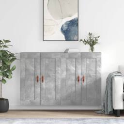 Berkfield Home Wall Mounted Cabinets 2 pcs Concrete Grey Engineered Wood - thumbnail 2