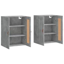 Berkfield Home Wall Mounted Cabinets 2 pcs Concrete Grey Engineered Wood - thumbnail 4