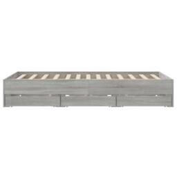 Berkfield Home Bed Frame w/Drawers Frame Grey Sonoma 150x200 cm King Size - thumbnail 7