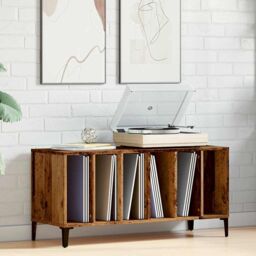 Berkfield Home Record Cabinet Old Wood 100x38x48 cm Engineered Wood in Brown - Size: 100 x 38 x 48 cm - thumbnail 3