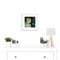 Artery8 Van Gogh Adeline Ravoux Portrait 8X8 Inch Square Wooden Framed Wall Art Print Picture with Mount in White - thumbnail 2