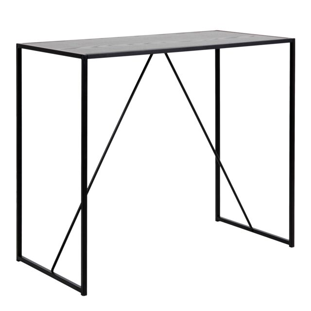 Furniture To Go Seaford Black Metal Bar Table with Black Ash Top - image 1