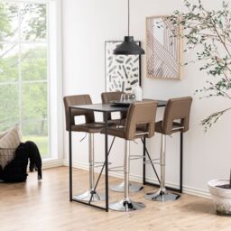 Furniture To Go Seaford Black Metal Bar Table with Black Ash Top - thumbnail 5