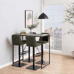 Furniture To Go Seaford Black Metal Bar Table with Black Ash Top - thumbnail 3