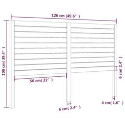 Berkfield Home Beautiful Bed Headboard 126x4x100 cm Solid Wood Pine in Light Tan - Size: 126 x 4 x 100 cm - thumbnail 6