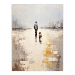 "Wee Blue Coo Wall Art Print Dog Walkers Dream Simple Calm Neutral Living Room in Beige - Size: W24"" x H32""" - thumbnail 1
